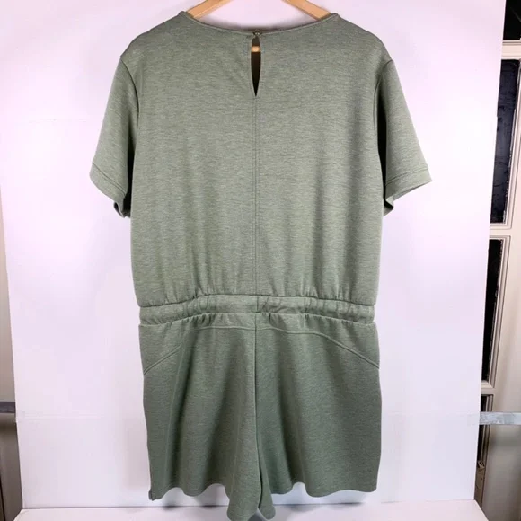 XL SERRA Romper buttery soft one piece green short-sleeve/pockets casual/lounge - Picture 6 of 14